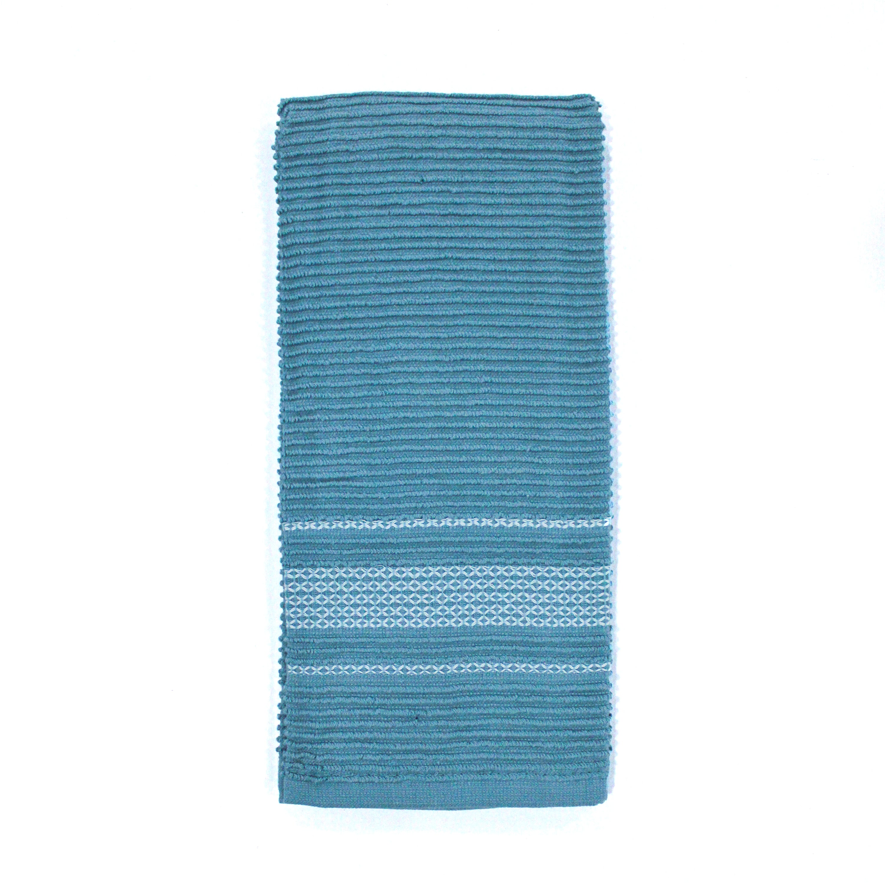2 pack Horizontal Ribbed with Diamond Border Kitchen Towels
