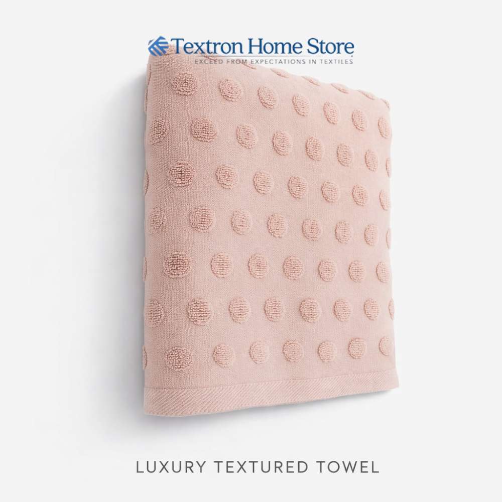 Luxury Textured Bath Towel Coral