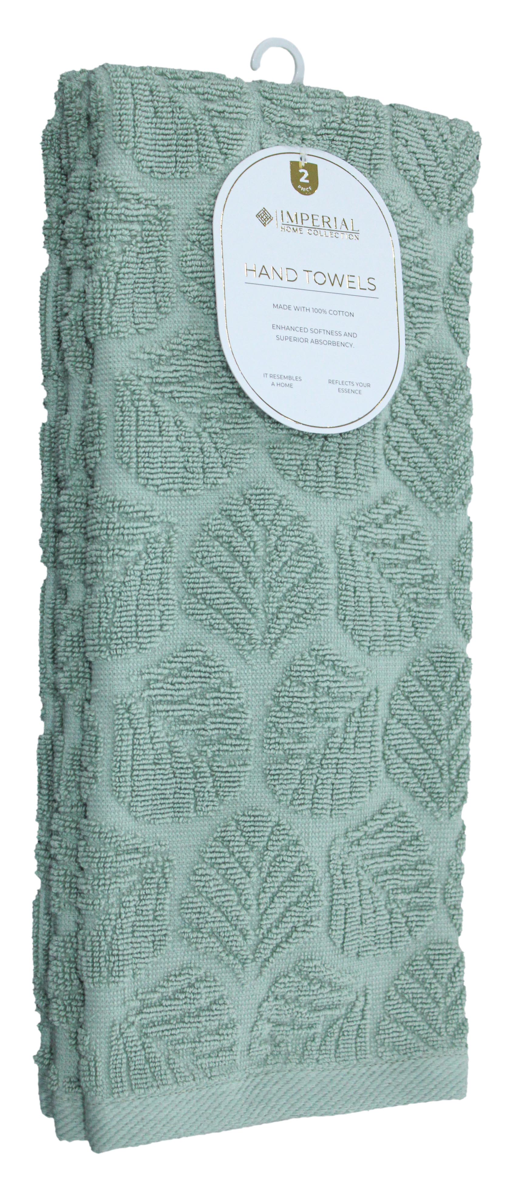 2-pack Palm Leaf Jacquard Hand Towels
