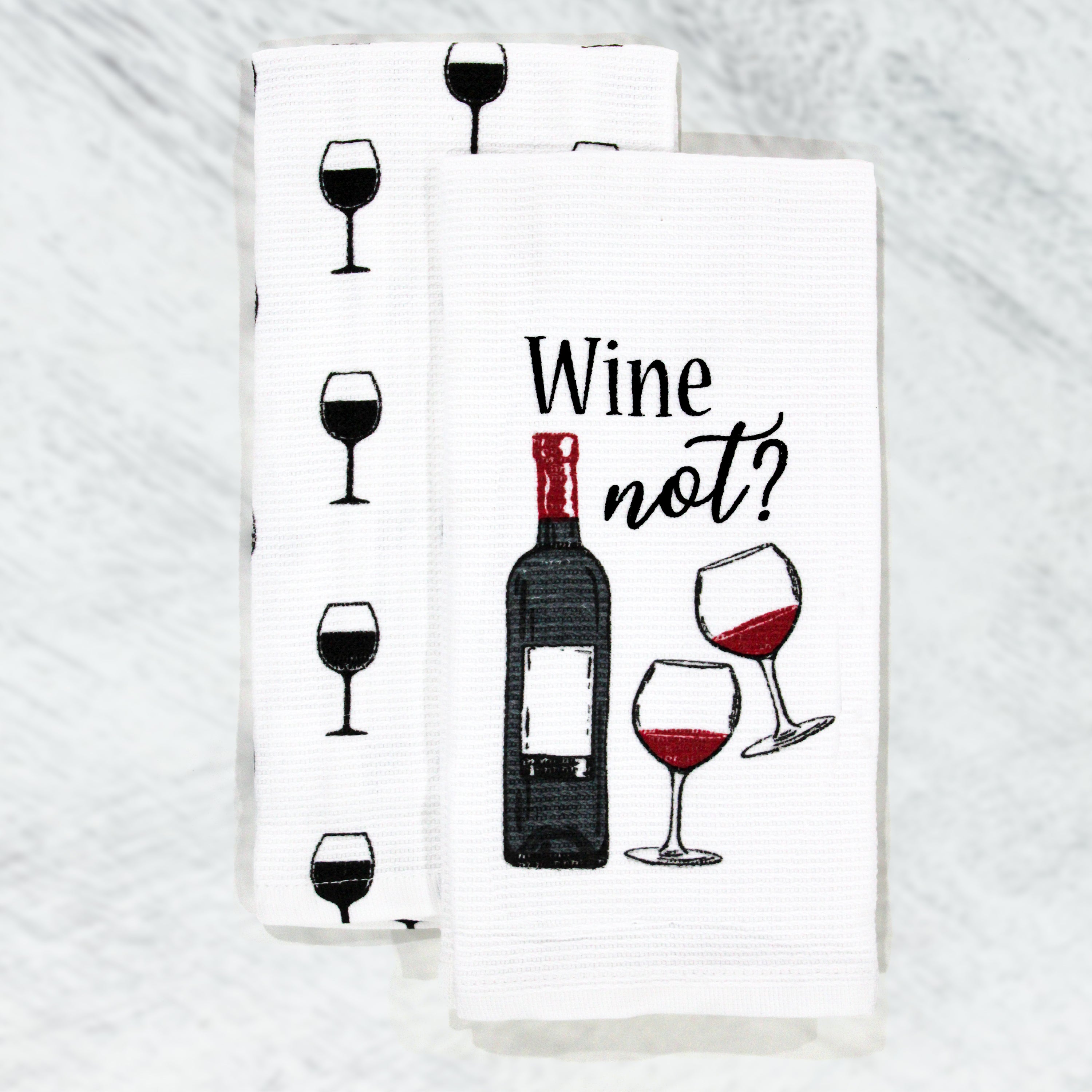 2 Pack Kitchen Towel Wine Not