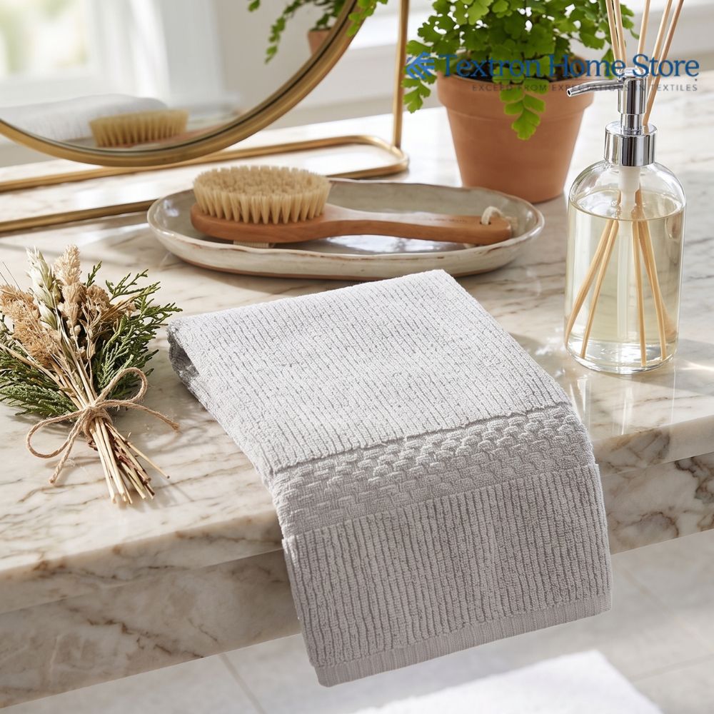 Premium Textured Bath Towel – Grey