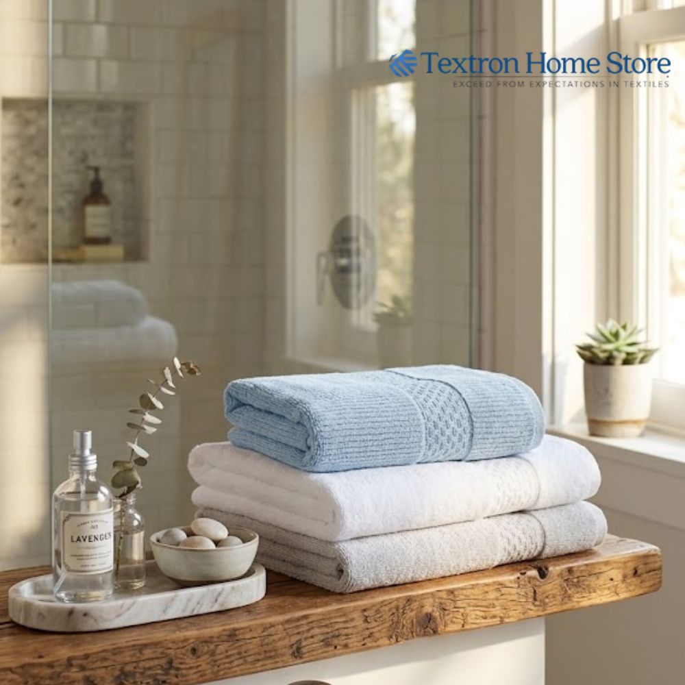 Premium Textured Bath Towel – Ice Blue
