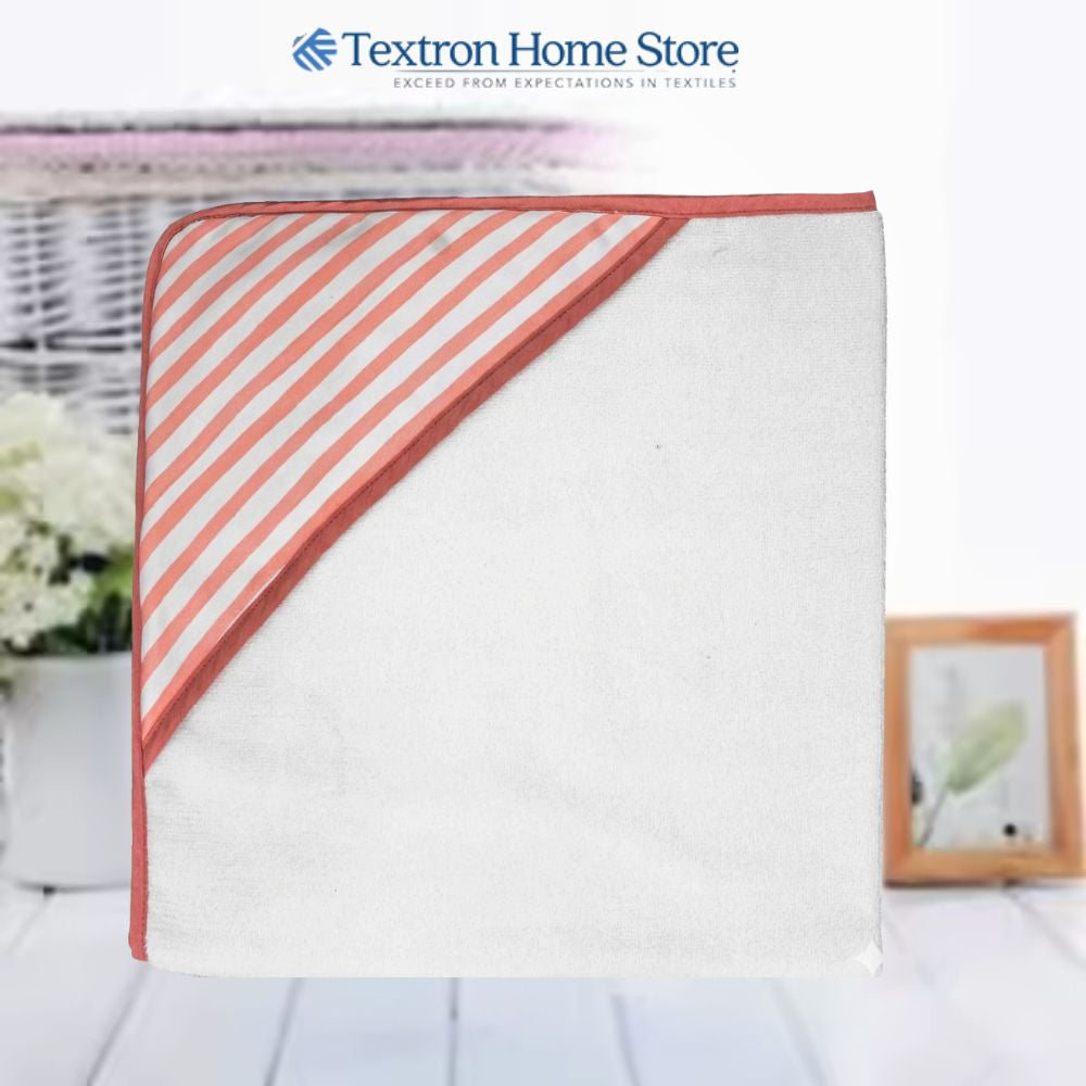 Baby Hooded Towel Stripes - Rust