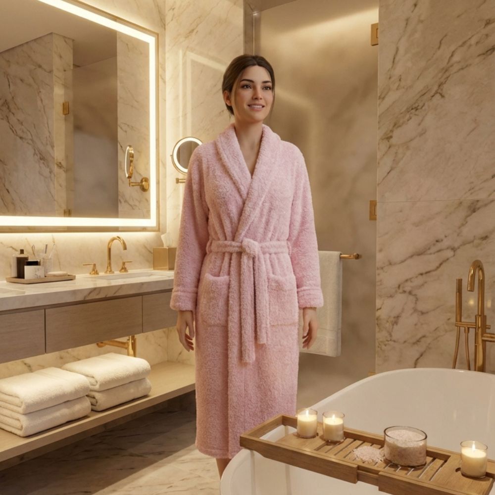 Luxury Adult Bathrobe Pink