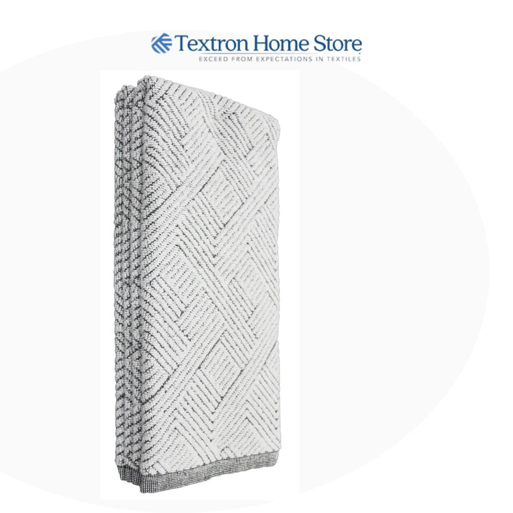 2-Pack Jacquard Kitchen Towels – 100% Cotton, Geometric Weave Design