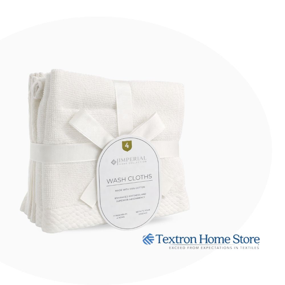 4-Pack Wash Cloths / Dish Cloths – 100% Cotton Zero Twist