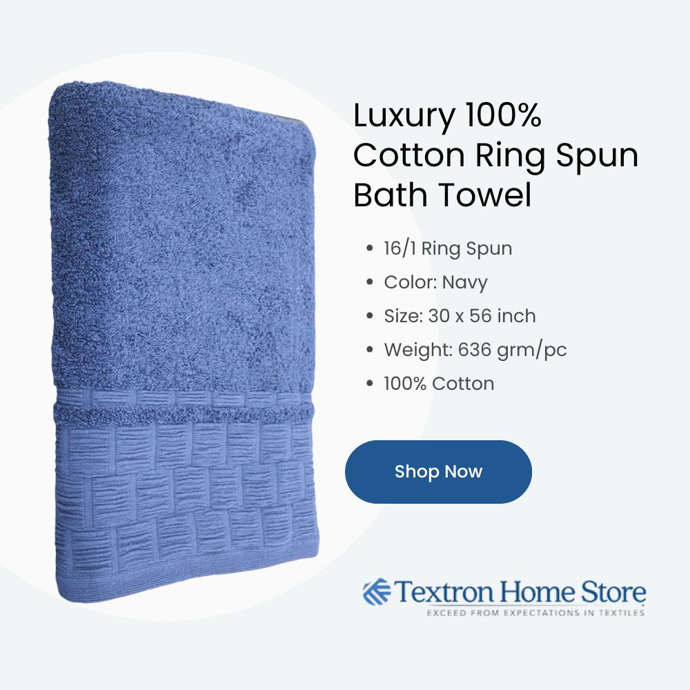 Luxury 100% Cotton Ring Spun Bath Towel Navy