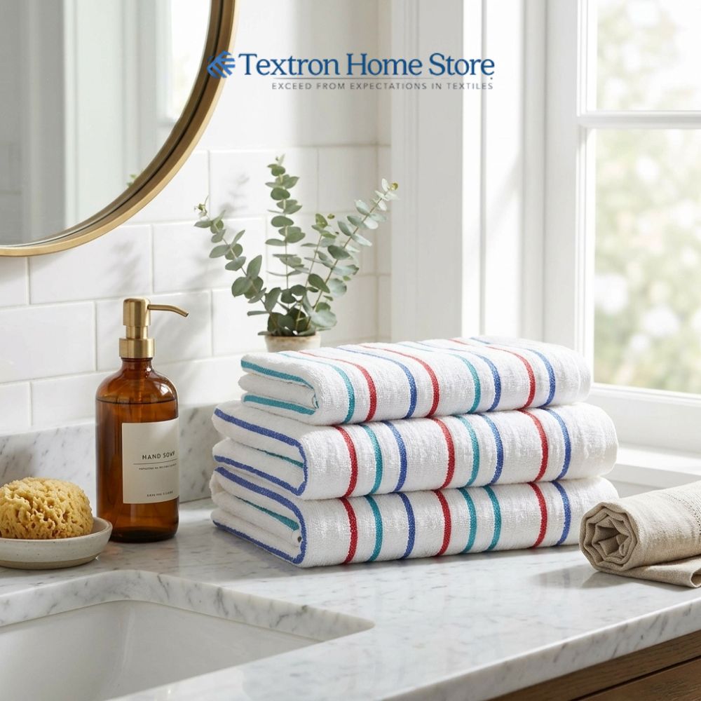 Premium Multi-Stripe Cotton Bath Towel