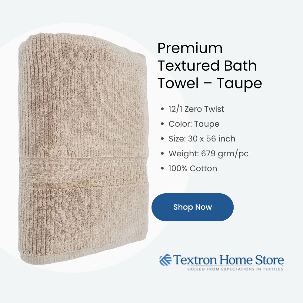 Premium Textured Bath Towel – Taupe
