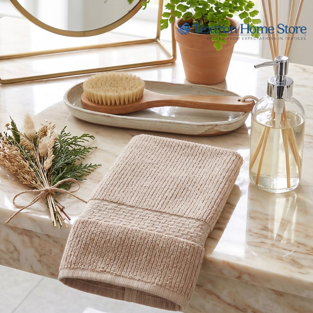Premium Textured Bath Towel – Taupe